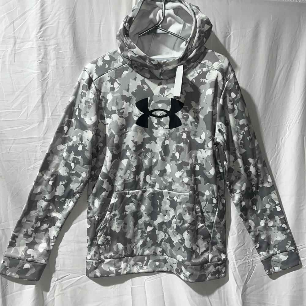 Under Armour Fleece Big Logo Printed Mod gray/Black Camo Size YXL